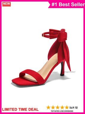 Women's Bow Tie High Heels One Strap Heeled Sandals Stiletto Open Toe Bride